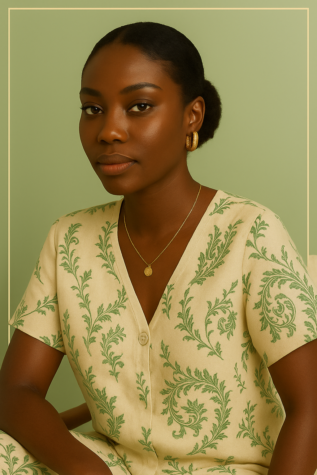 ENSEMBLE IMPRIMÉ VERT