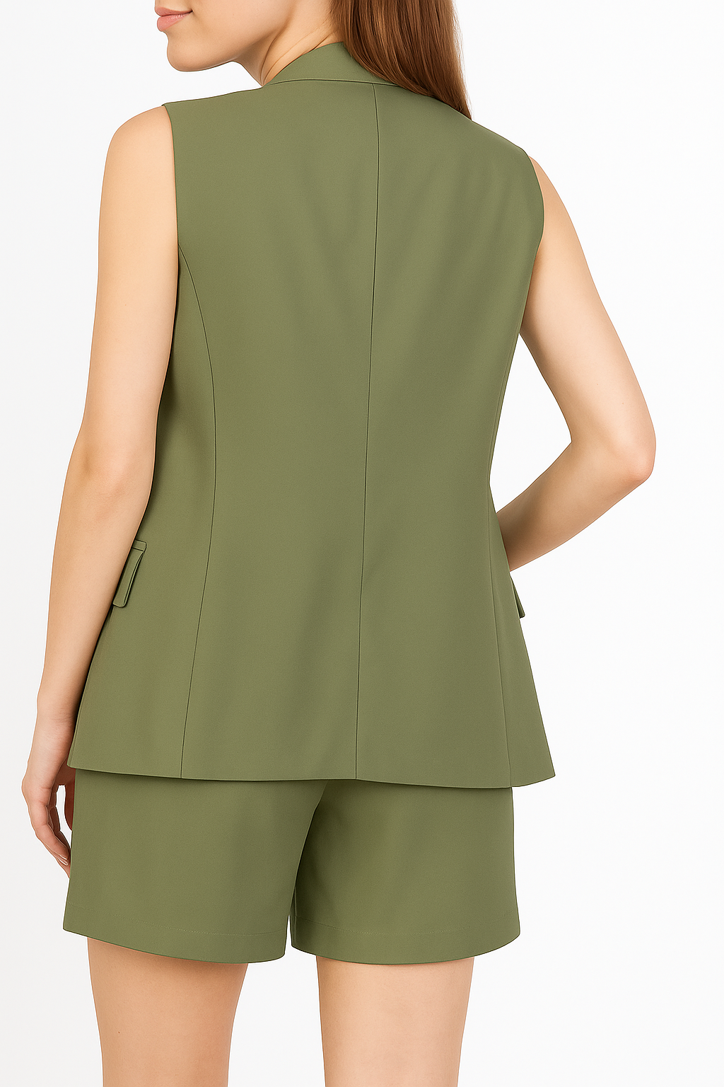 ENSEMBLE TAILLEUR sans manches & short – Vert kaki